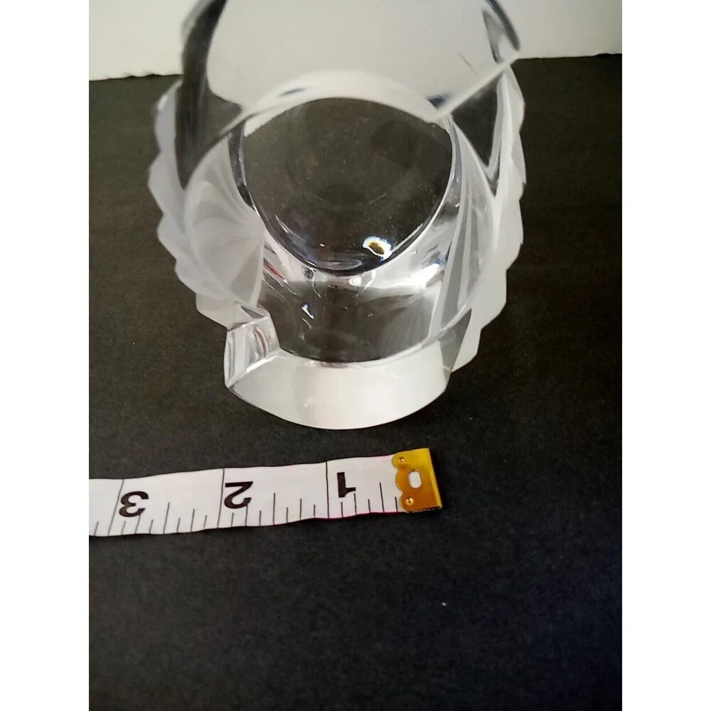 Mikasa ArtDeco “Curtain Call”Frosted Stripe Glass  Oval‎ Candleholder 2 1/4